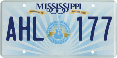 MS license plate AHL177