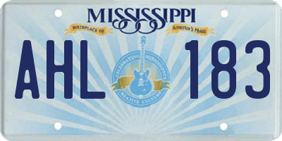MS license plate AHL183