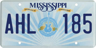 MS license plate AHL185