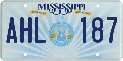 MS license plate AHL187
