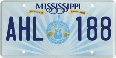 MS license plate AHL188
