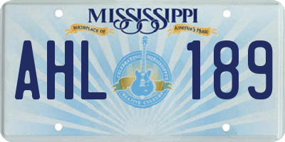MS license plate AHL189