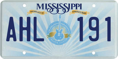 MS license plate AHL191