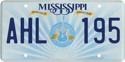 MS license plate AHL195