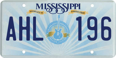 MS license plate AHL196