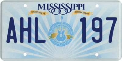 MS license plate AHL197