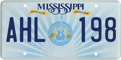 MS license plate AHL198