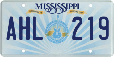 MS license plate AHL219