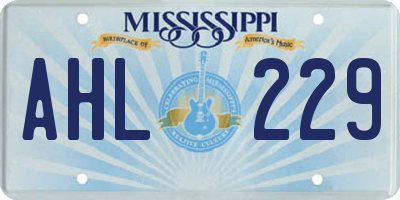 MS license plate AHL229