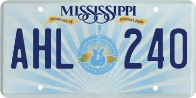 MS license plate AHL240