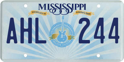MS license plate AHL244