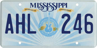MS license plate AHL246