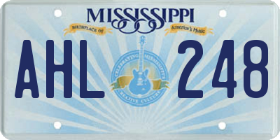 MS license plate AHL248