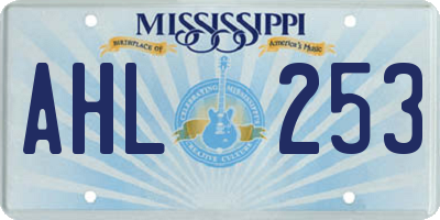 MS license plate AHL253