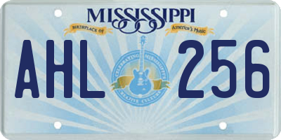 MS license plate AHL256