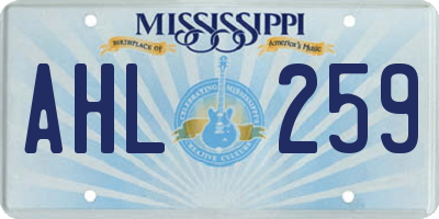 MS license plate AHL259