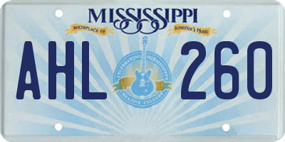MS license plate AHL260