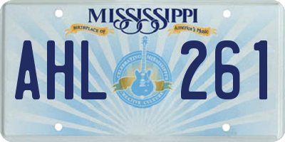 MS license plate AHL261
