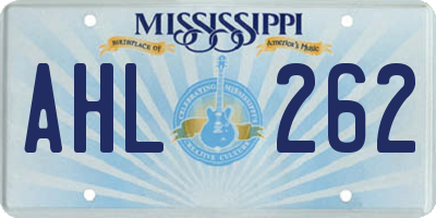 MS license plate AHL262