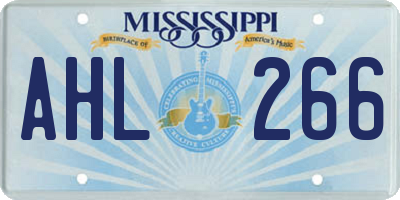 MS license plate AHL266