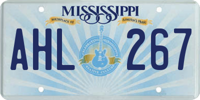 MS license plate AHL267