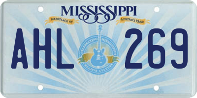 MS license plate AHL269