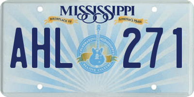 MS license plate AHL271