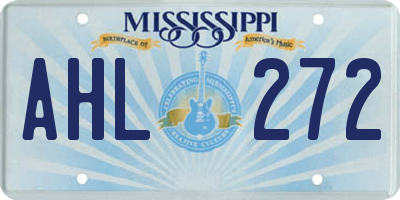 MS license plate AHL272