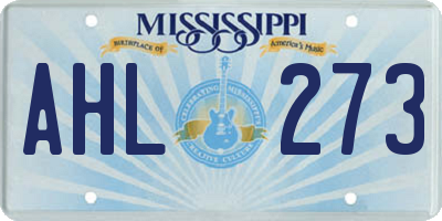 MS license plate AHL273