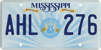 MS license plate AHL276