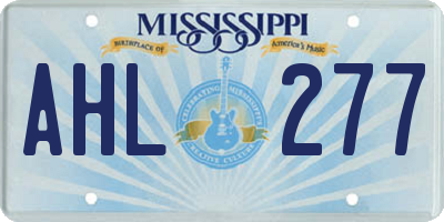 MS license plate AHL277