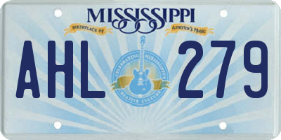 MS license plate AHL279