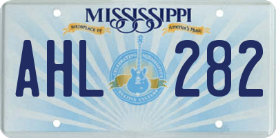 MS license plate AHL282