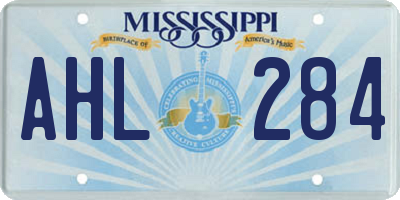 MS license plate AHL284