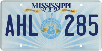 MS license plate AHL285