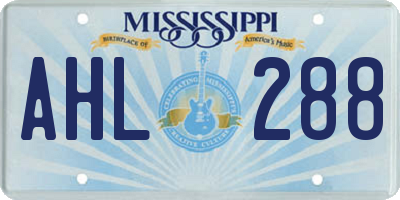 MS license plate AHL288