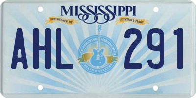 MS license plate AHL291