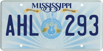 MS license plate AHL293