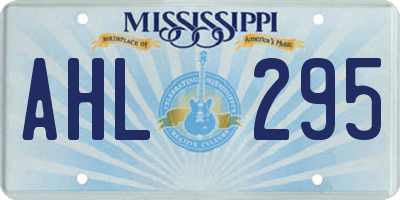 MS license plate AHL295
