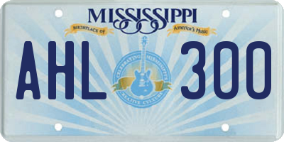 MS license plate AHL300