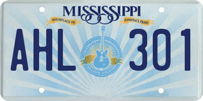 MS license plate AHL301