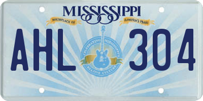 MS license plate AHL304