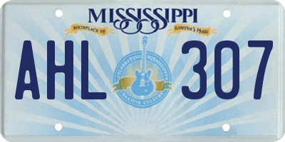 MS license plate AHL307