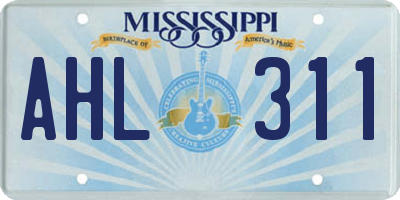 MS license plate AHL311