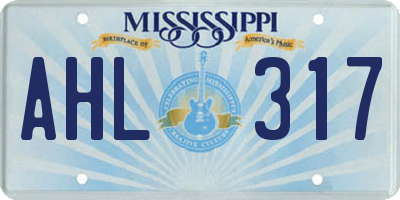 MS license plate AHL317