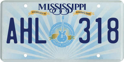 MS license plate AHL318