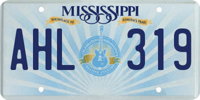 MS license plate AHL319