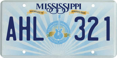MS license plate AHL321