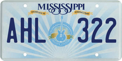MS license plate AHL322