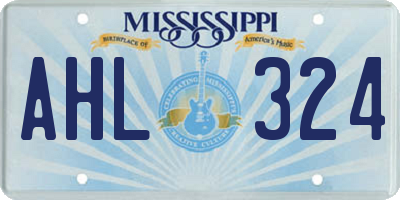 MS license plate AHL324